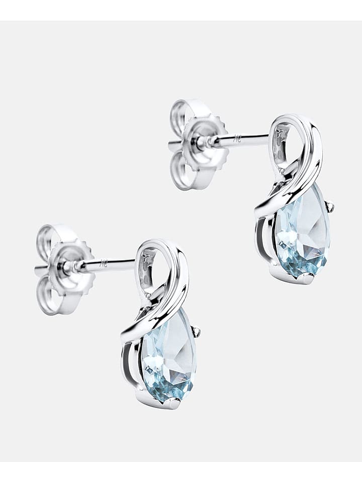 Revoni Złote kolczyki-wkrętki z topazami rozmiar: onesize