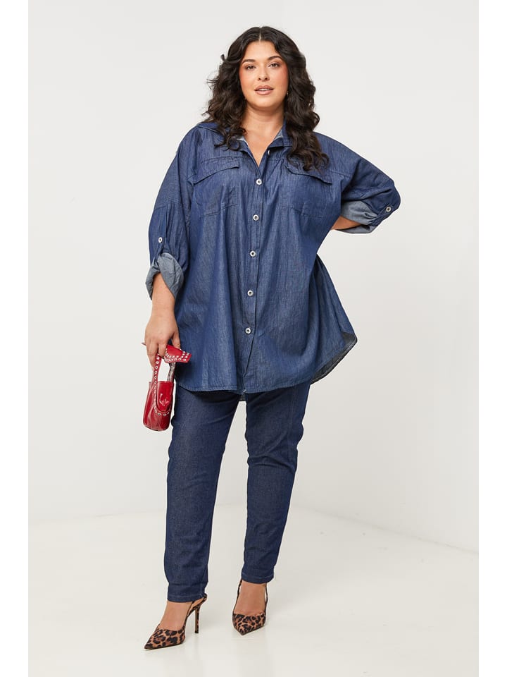 Curvy Lady Koszula dżinsowa w kolorze granatowym rozmiar: 40/42