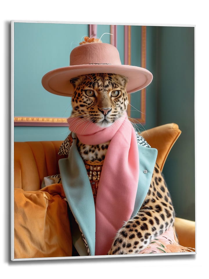 Orangewallz Druk artystyczny "Leopard Chique" w ramce rozmiar: 40x50 cm