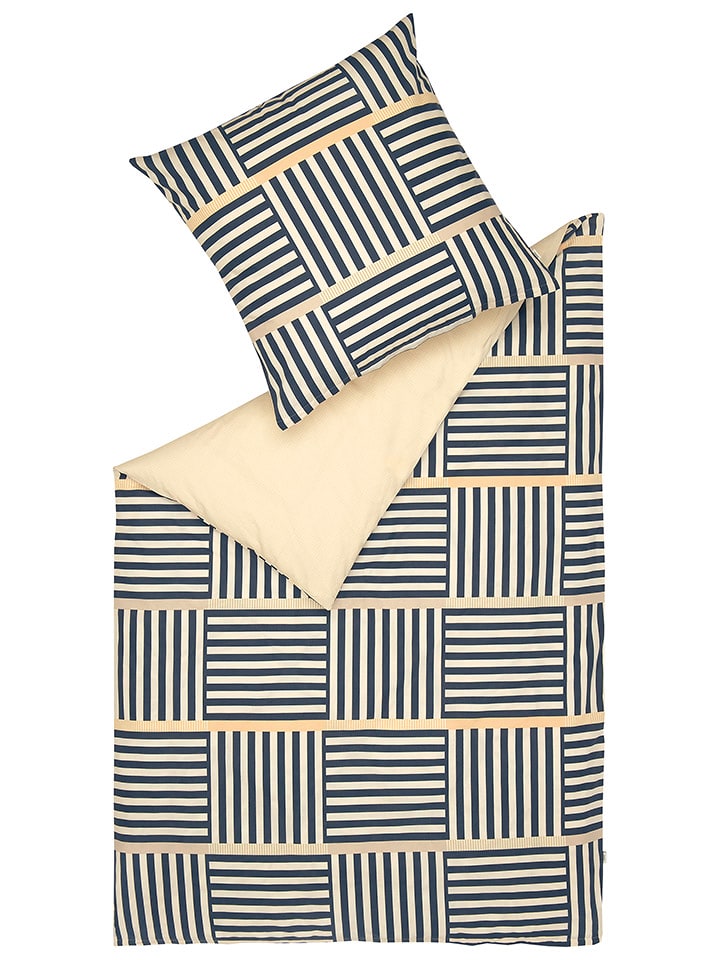 ESPRIT Komplet pościeli renforcé "Arian" w kolorze granatowo-beżowym rozmiar: 155x220 cm