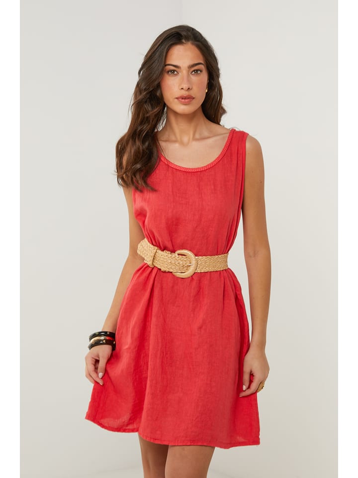 Le Monde du Lin Lniana sukienka w kolorze czerwonym rozmiar: 36/38