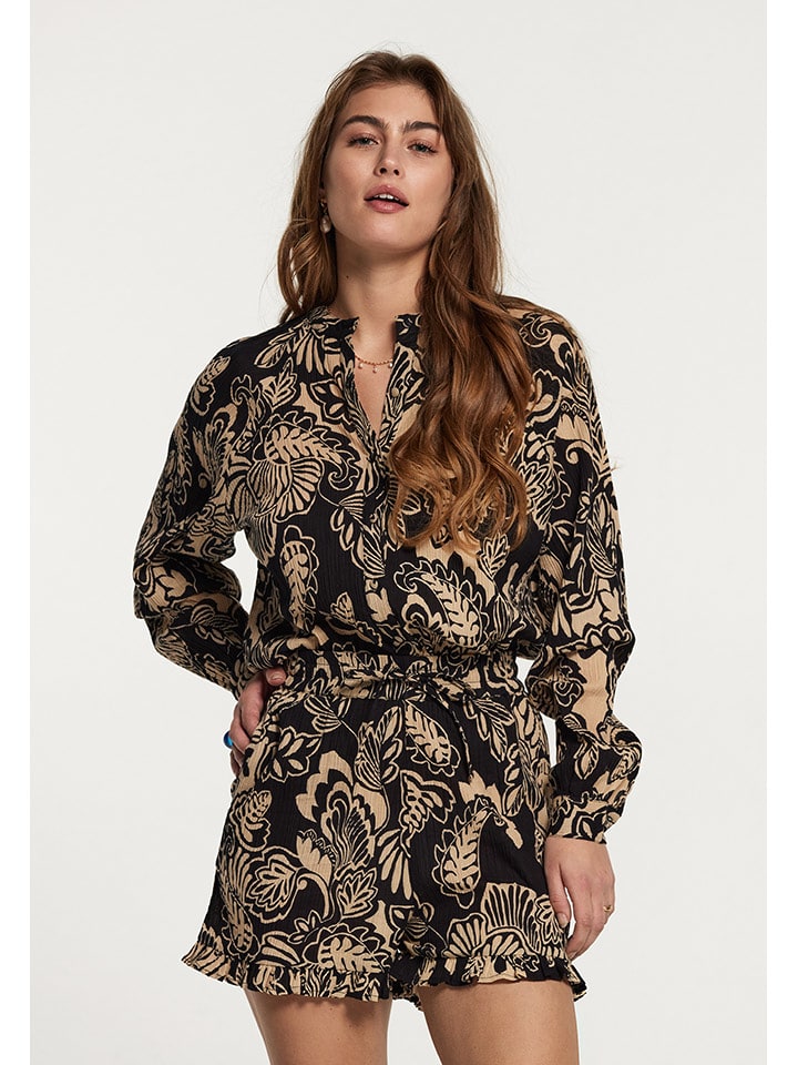 SHIWI Bluzka w kolorze czarno-beżowym rozmiar: XL