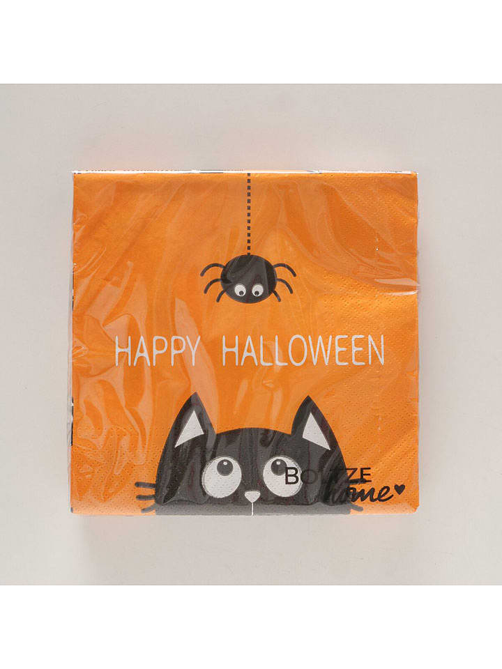 Boltze Serwetki (20 szt.) "Kitty" w kolorze pomarańczowo-czarnym rozmiar: onesize