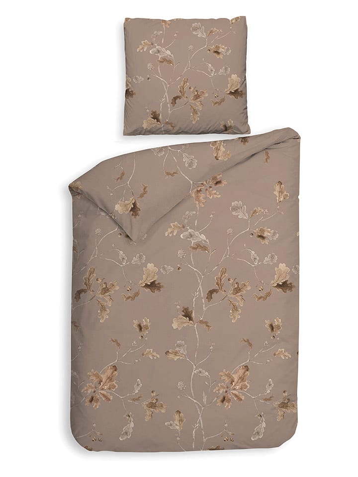 HNL Komplet pościeli flanelowej "Bronco" w kolorze brązowym rozmiar: 135x200 cm