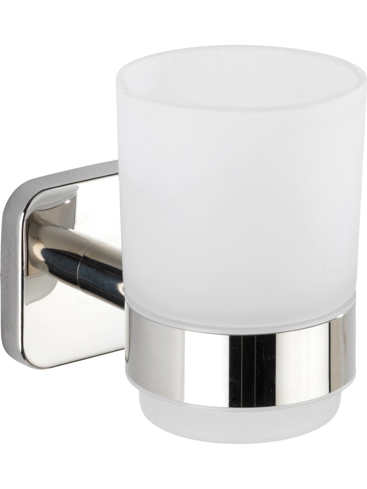 Wenko Kubek łazienkowy "Mezzano" w kolorze srebrno-białym - 7 x 9,5 x 10,5 cm rozmiar: onesize