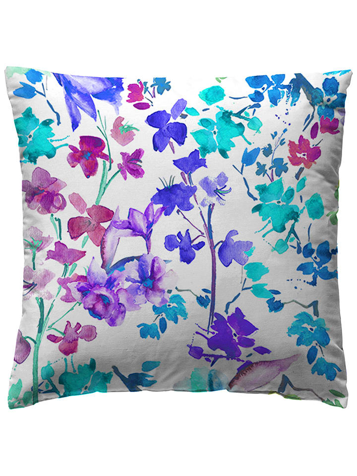 ethere Perkalowa poszewka "Haku" w kolorze niebiesko-turkusowym na poduszkę rozmiar: 80x80 cm