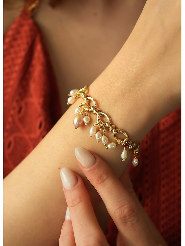 L'Atelier de Gaia Pozłacana bransoletka z perłami rozmiar: onesize