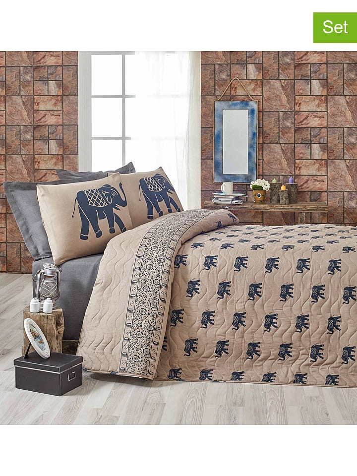 Elizabed 3-częściowy zestaw "Fil" w kolorze beżowo-niebieskim rozmiar: 240x220 cm
