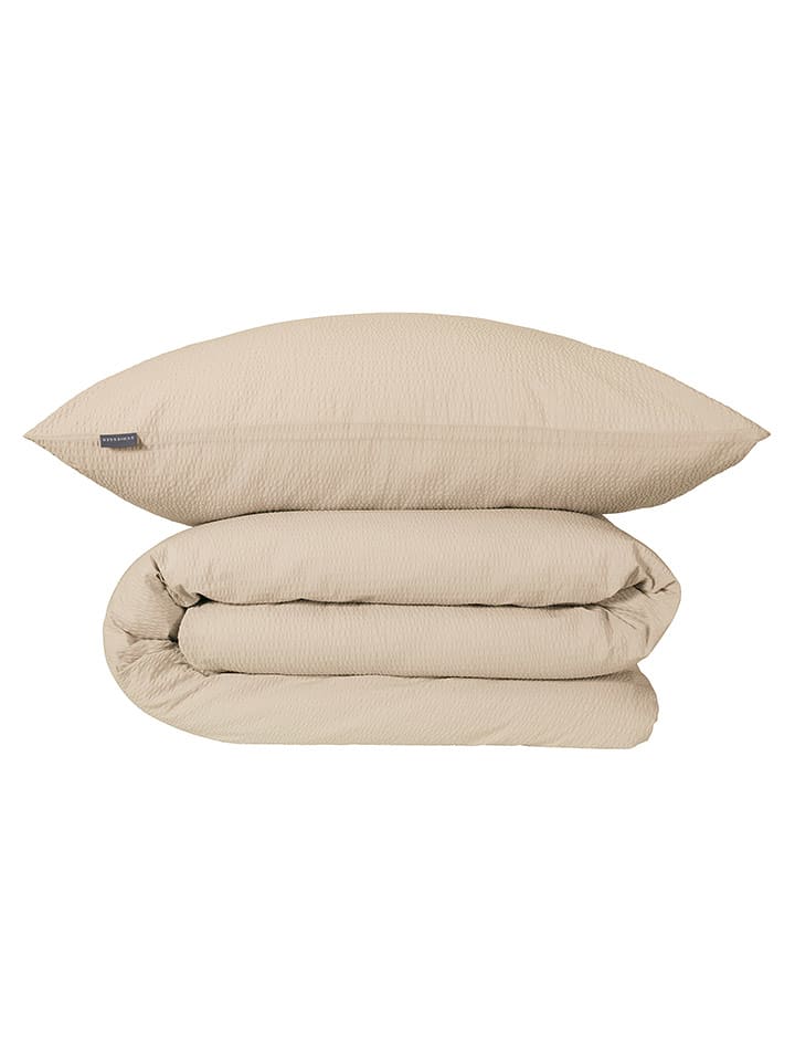 Schiesser Komplet pościeli "Laura" w kolorze szarobrązowym z kory rozmiar: 135x200 cm