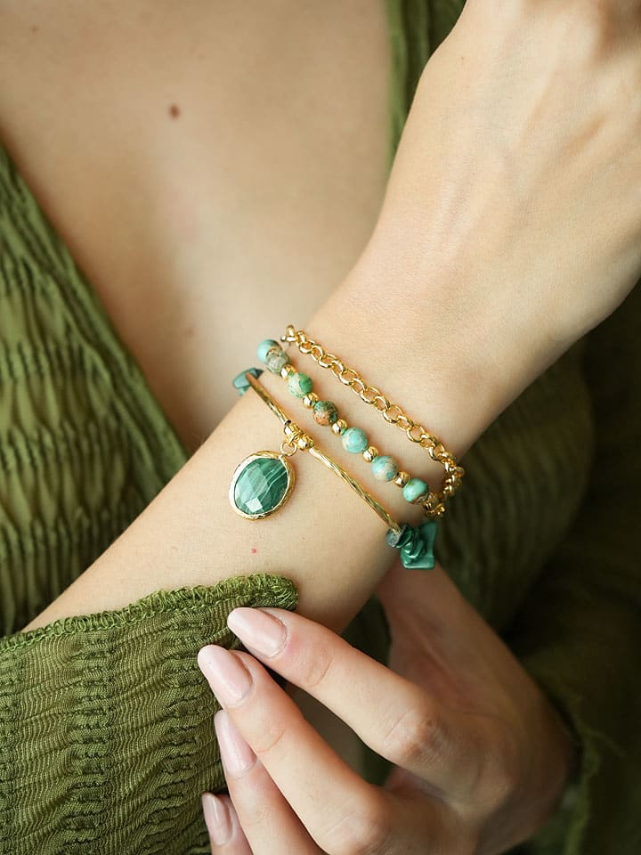 L'Atelier de Gaia Pozłacana bransoletka z elementami ozdobnymi rozmiar: onesize