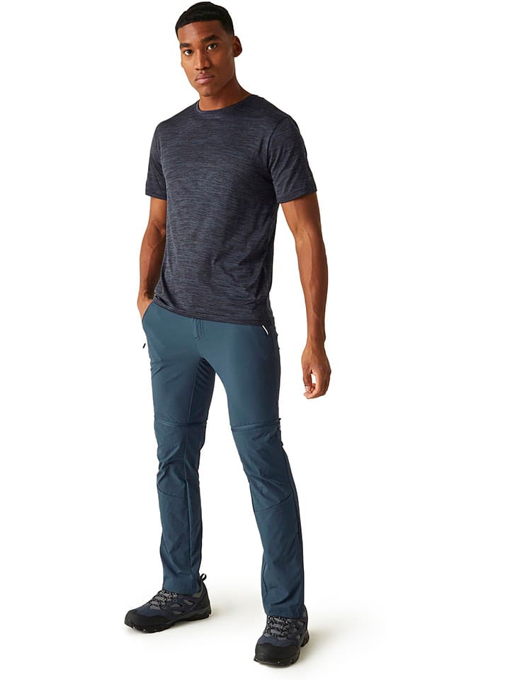 Regatta Spodnie funkcyjne Zipp-Off "Mountain" w kolorze niebieskim rozmiar: 44