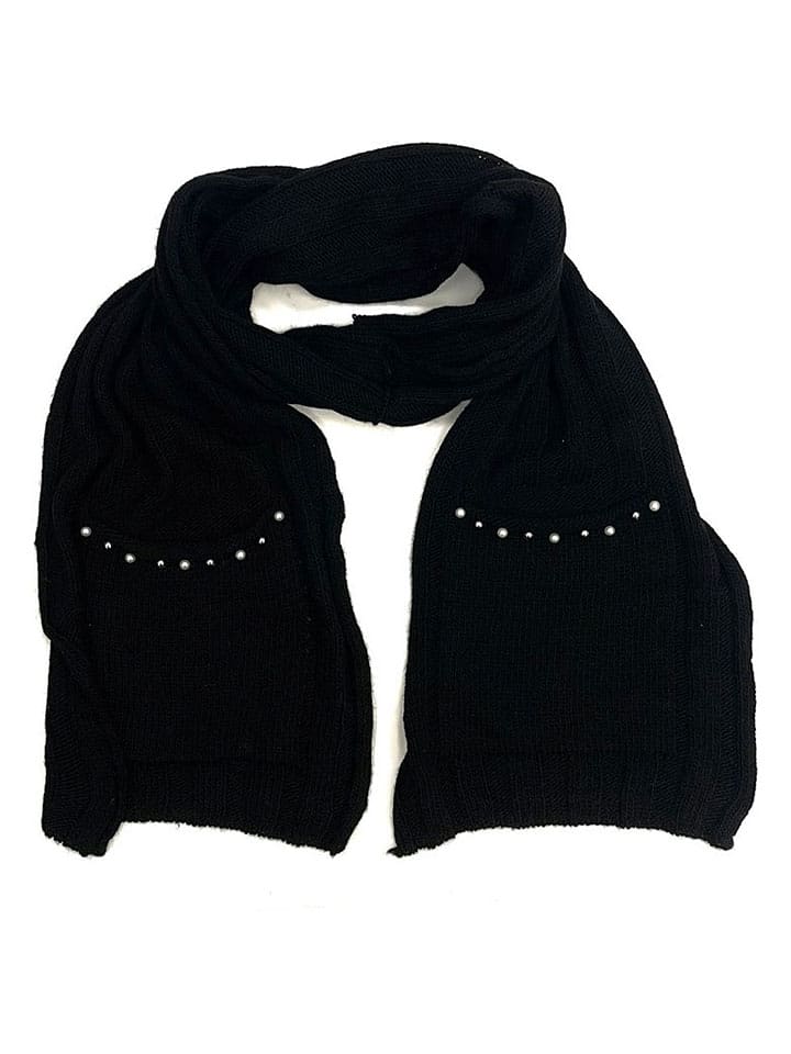 MILANO AMOUR Szal w kolorze czarnym z dodatkiem wełny - 230 x 25 cm rozmiar: onesize