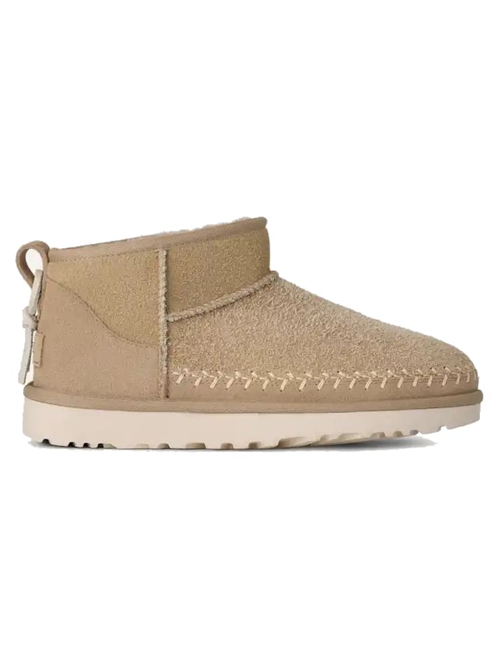 UGG Skórzane botki "Classic Ultra Mini Biarritz" w kolorze beżowym rozmiar: 39