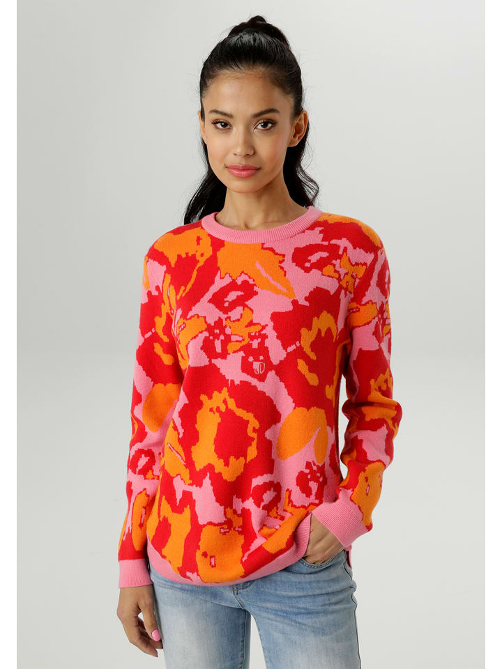 Aniston Sweter w kolorze czerwono-jasnoróżowo-pomarańczowym rozmiar: 36