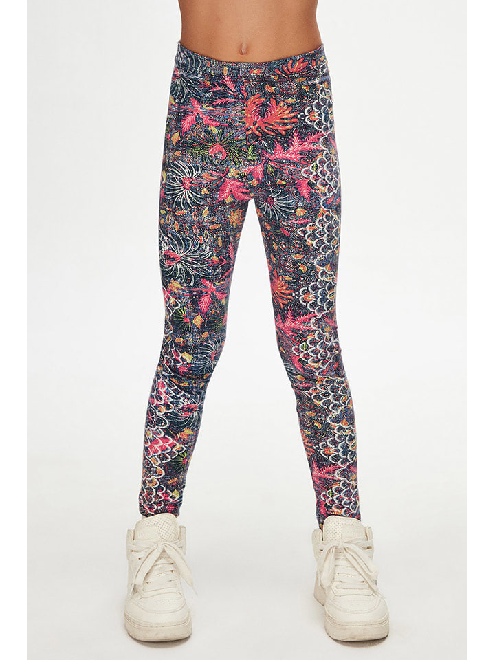 lovetti Legginsy w kolorze niebieskim ze wzorem rozmiar: 158