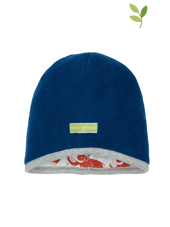 loud + proud Czapka wełniana w kolorze niebieskim rozmiar: 74/80