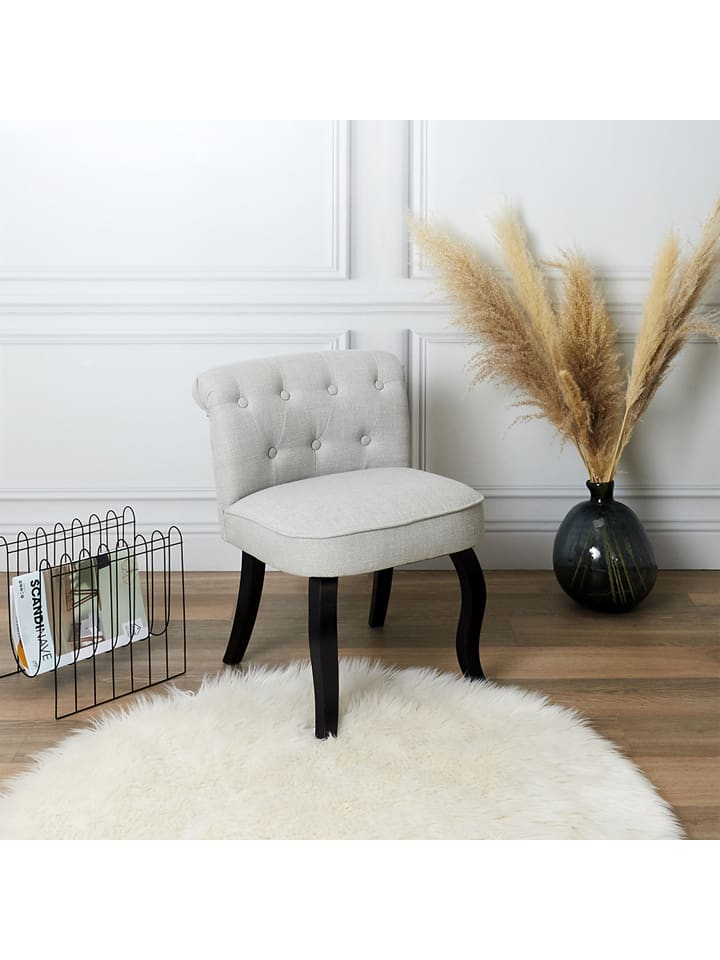 Rétro Chic Hocker "Eleonor" w kolorze szarym - 60 x 68 x 54 cm rozmiar: onesize