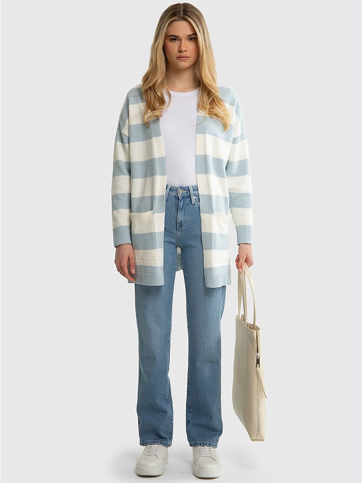 BIG STAR Kardigan w kolorze kremowo-błękitnym rozmiar: S/M