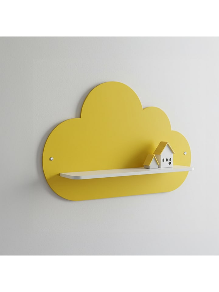 Woody Kids Regał ścienny w kolorze biało-żółtym - 33 x 25 x 10 cm rozmiar: onesize