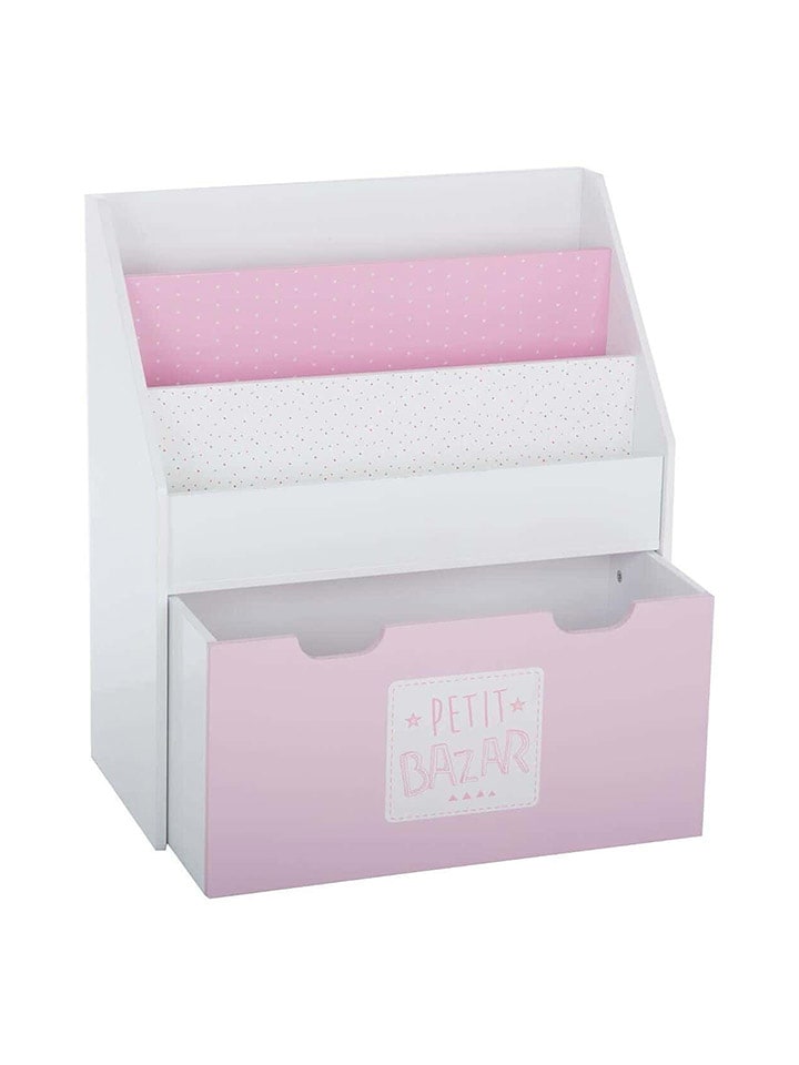 WellHome for Kids Regał w kolorze biało-jasnoróżowym na książki - 62,7 x 70 x 30 cm rozmiar: onesize