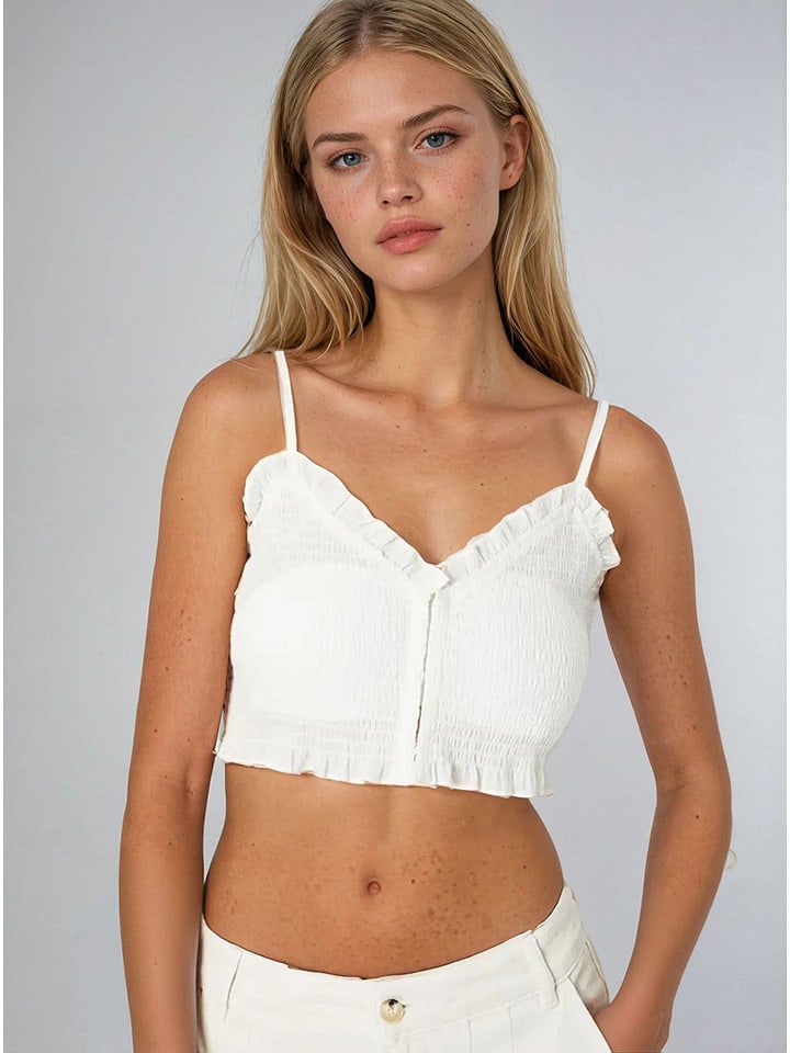 Weekday Top w kolorze białym rozmiar: L