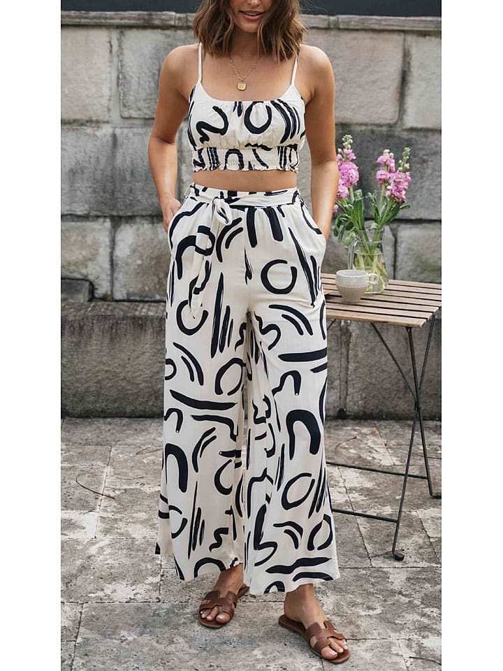 Milan Kiss 2-częściowy zestaw w kolorze kremowo-czarnym rozmiar: L