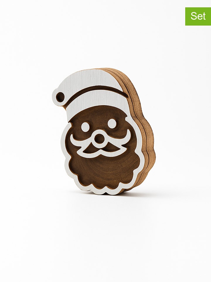 Samimi Stemple (2 szt.) "Santa" w kolorze jasnobrązowo-białym - 7 x 5 cm rozmiar: onesize