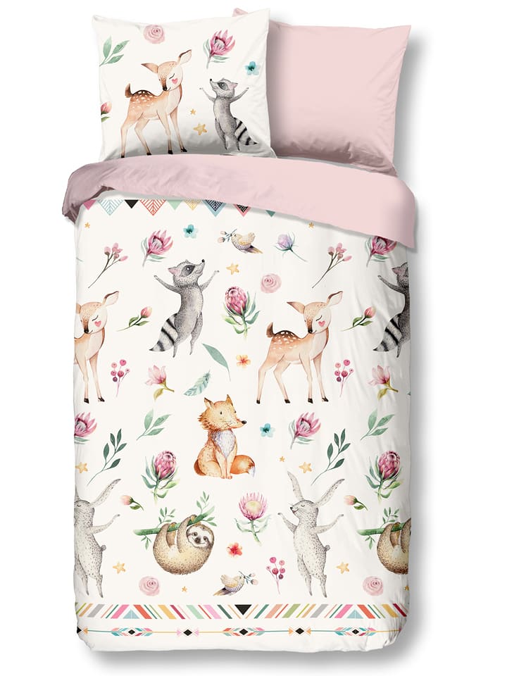 Good Morning Komplet pościeli renforcé "Dance" w kolorze jasnoróżowym ze wzorem rozmiar: 140x220 cm