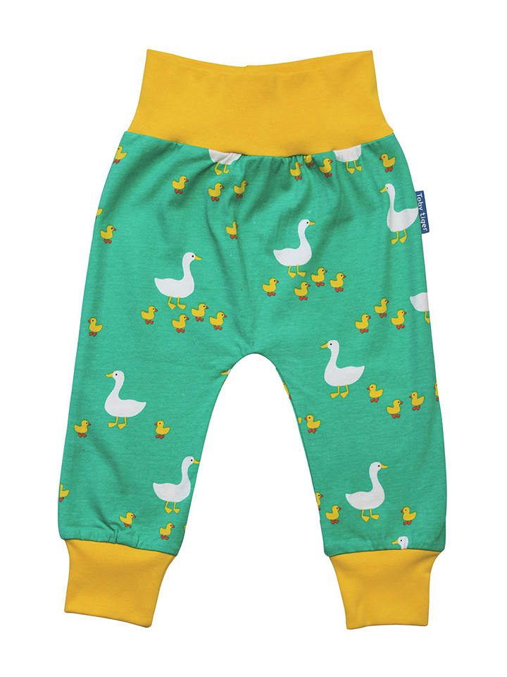 Toby Tiger Spodnie dresowe w kolorze żółto-biało-zielonym rozmiar: 68