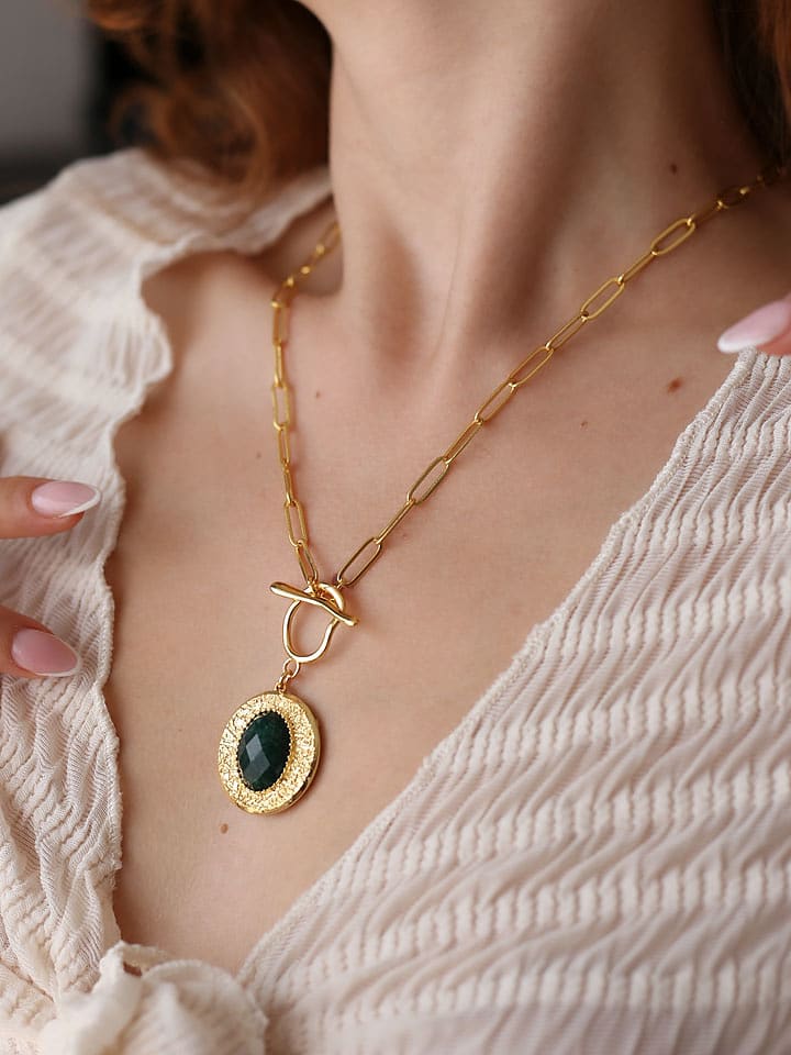 L'Atelier de Gaia Pozłacany naszyjnik z zawieszką - dł. 47 cm rozmiar: onesize