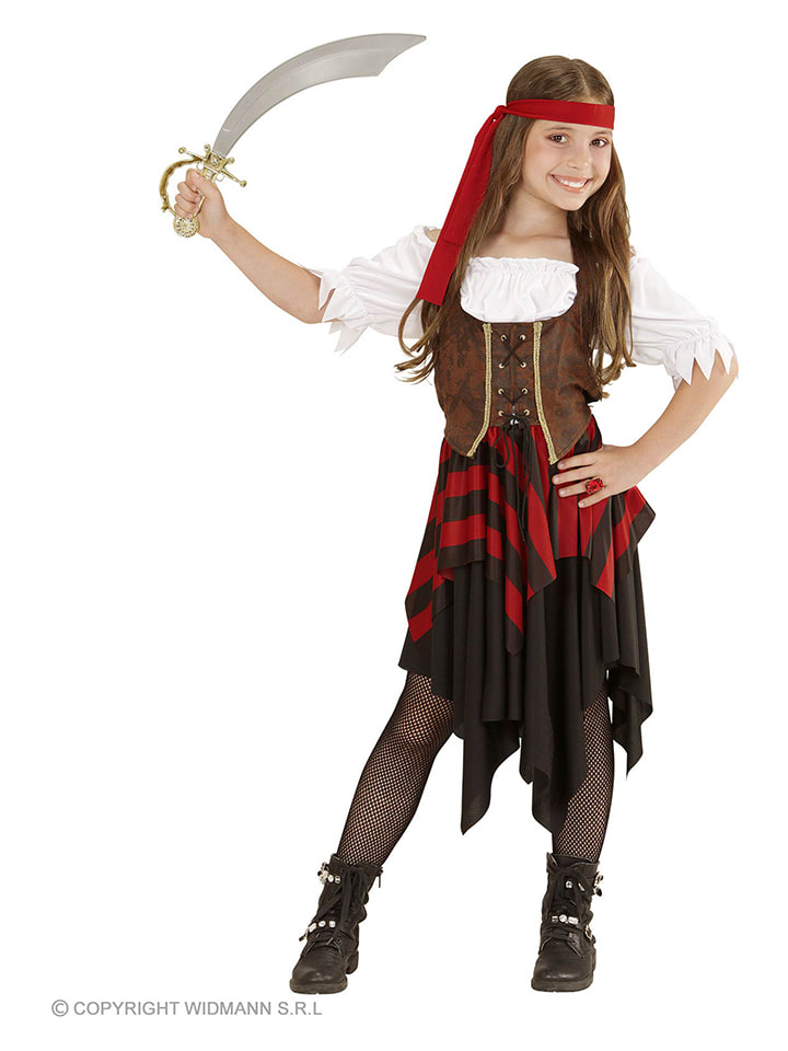 Carnival Party 3-częściowy kostium "Pirat" w kolorze brązowo-czerwonym rozmiar: 128