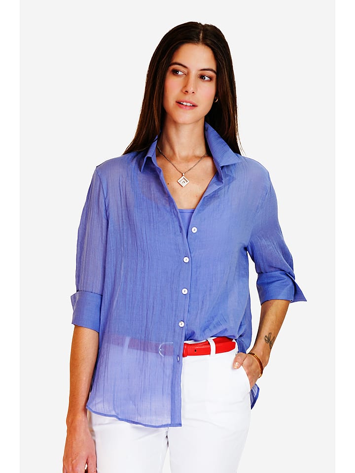 Le Jardin du Lin Lniana bluzka w kolorze błękitnym rozmiar: 40