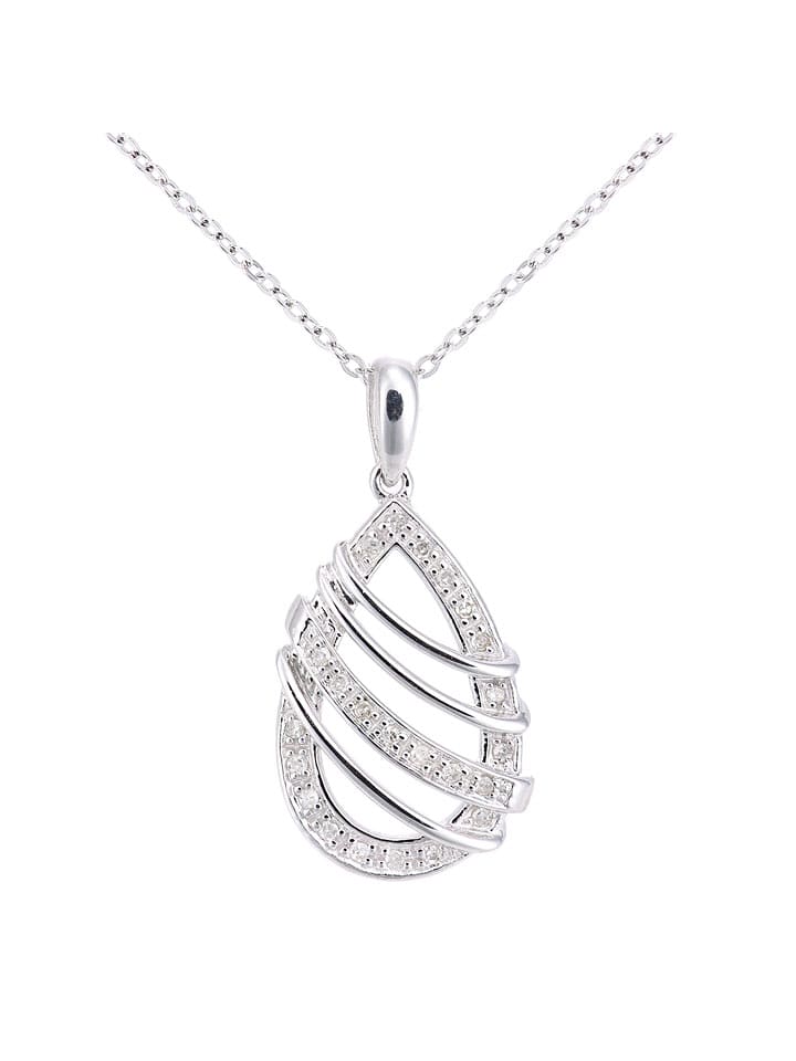 Revoni Złoty naszyjnik z diamentową zawieszką - dł. 46 cm rozmiar: onesize