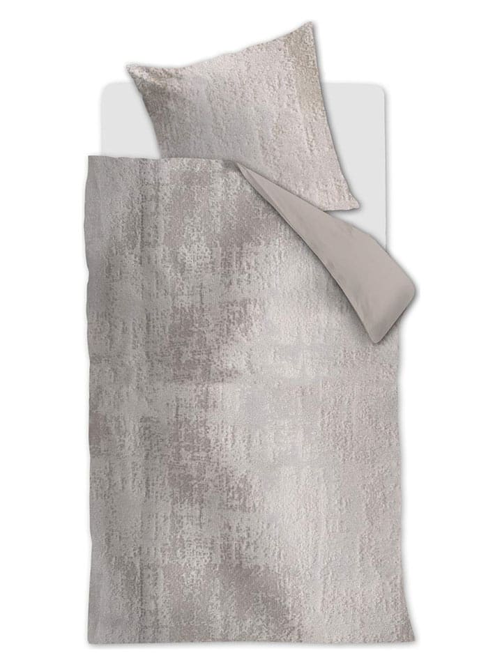 At Home Komplet pościeli aksamitnej "Textures" w kolorze szarym rozmiar: 155x220 cm