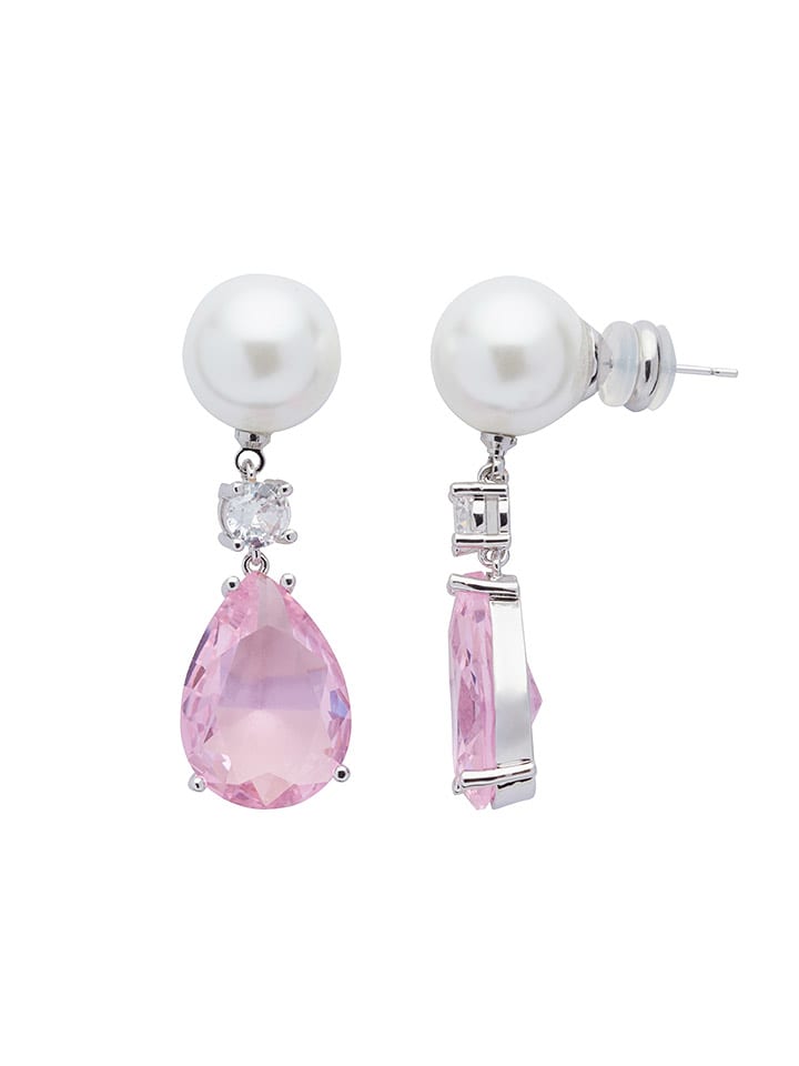 U.S. Polo Assn. Kolczyki-wkrętki z kryształami i perłami rozmiar: onesize