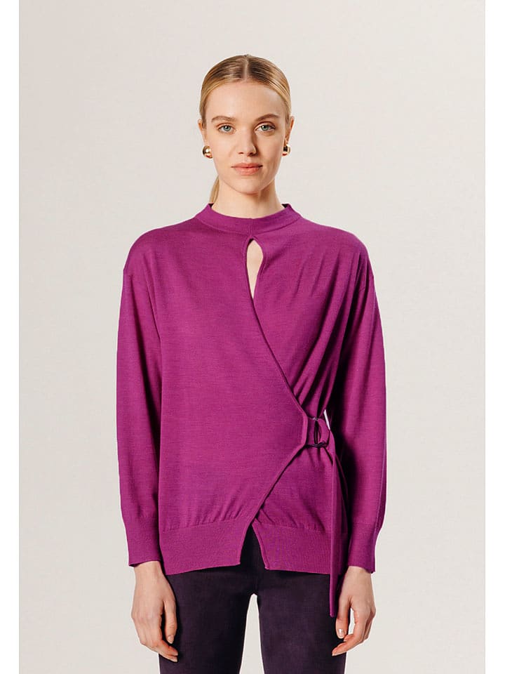 Rodier Wełniany sweter w kolorze fioletowym rozmiar: L