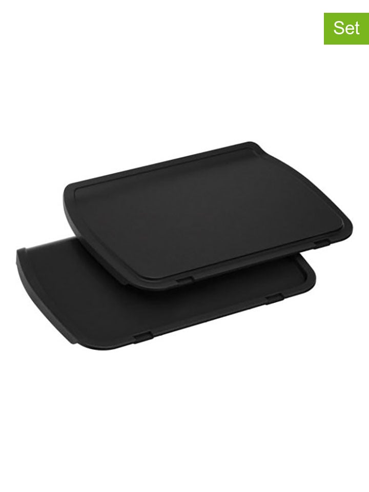Tefal Płyty grillowe (2 szt.) "Optigrill" w kolorze czarnym rozmiar: onesize