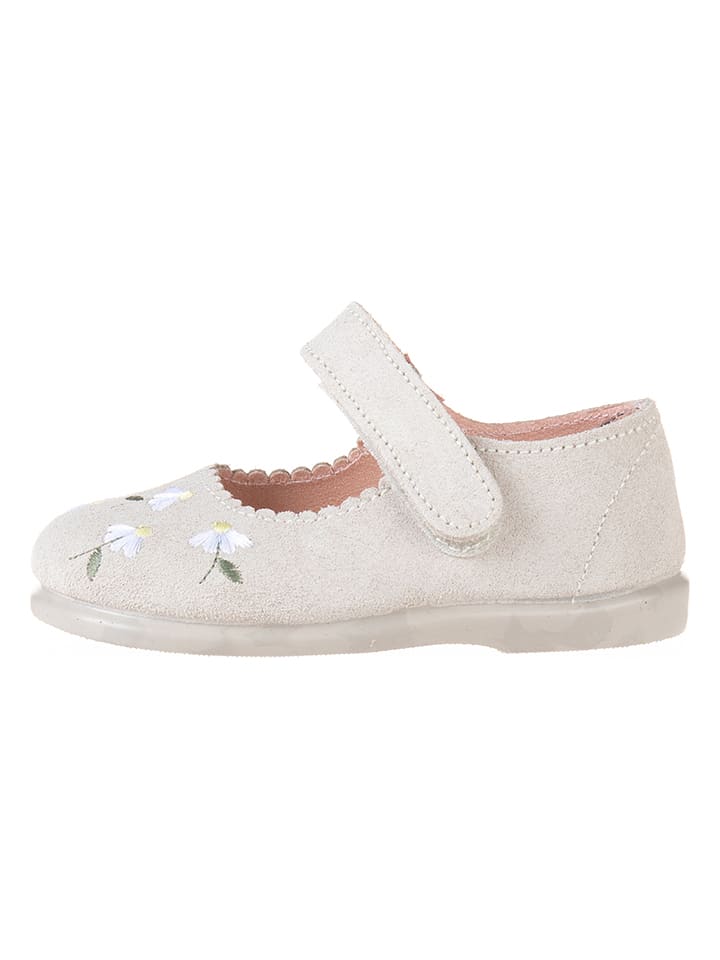 kmins Skórzane baleriny w kolorze beżowym z paskiem rozmiar: 26