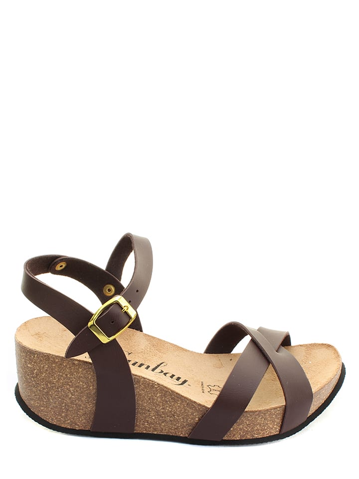 Sunbay Sandały "Pivoine" w kolorze brązowym na koturnie rozmiar: 41