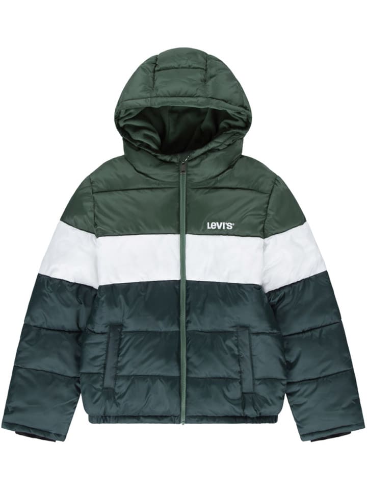 Levi's Kids Kurtka pikowana w kolorze zielono-białym rozmiar: 92