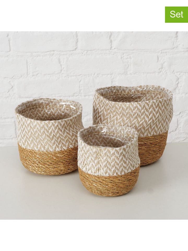 Boltze Kosze (3 szt.) "Enisa" w kolorze jasnobrązowo-beżowym rozmiar: onesize