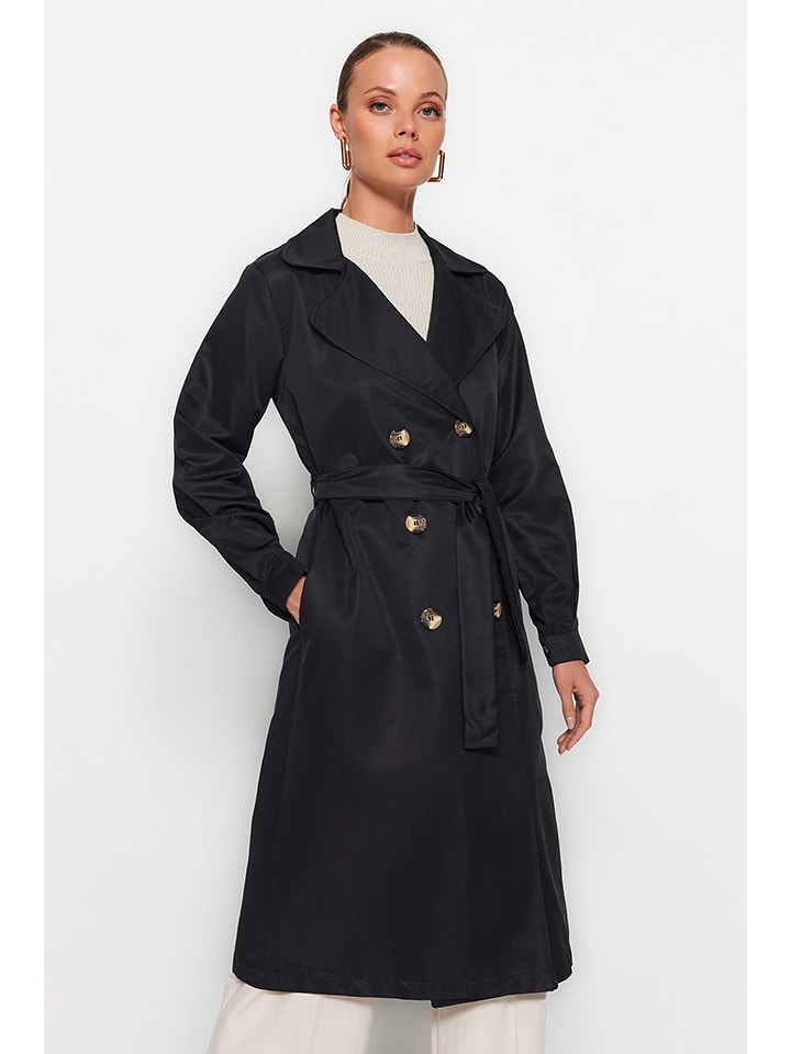 trendyol Trencz w kolorze czarnym rozmiar: 40