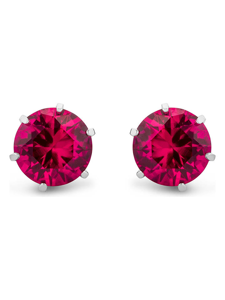 Diamant Exquis Złote kolczyki-wkrętki z rubinami rozmiar: onesize