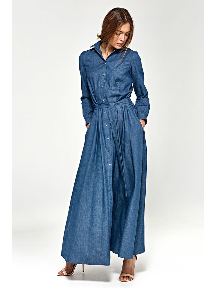 Nife Sukienka dżinsowa w kolorze niebieskim rozmiar: 40