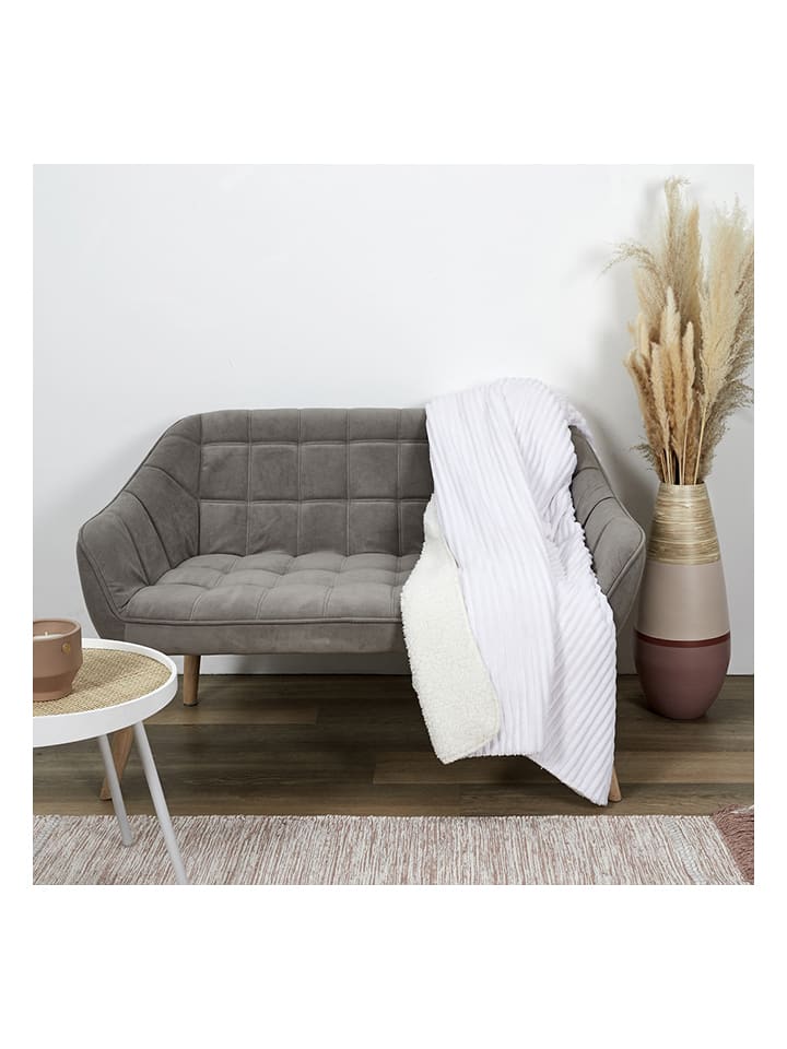 THE HOME DECO FACTORY Pled w kolorze białym - 220 x 180 cm rozmiar: onesize