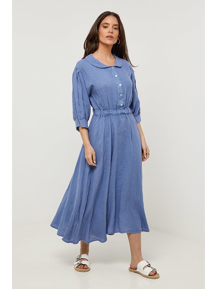 Rodier Lin Lniana sukienka w kolorze błękitnym rozmiar: XL/XXL