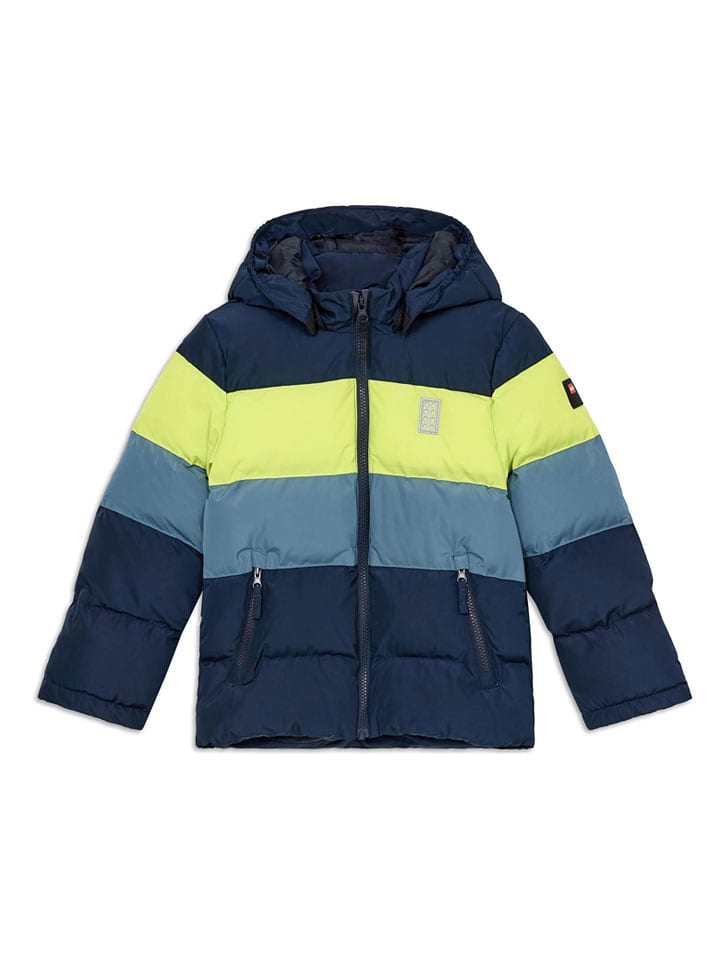 LEGO Kurtka pikowana "Jipe" w kolorze granatowo-niebiesko-zielonym rozmiar: 116