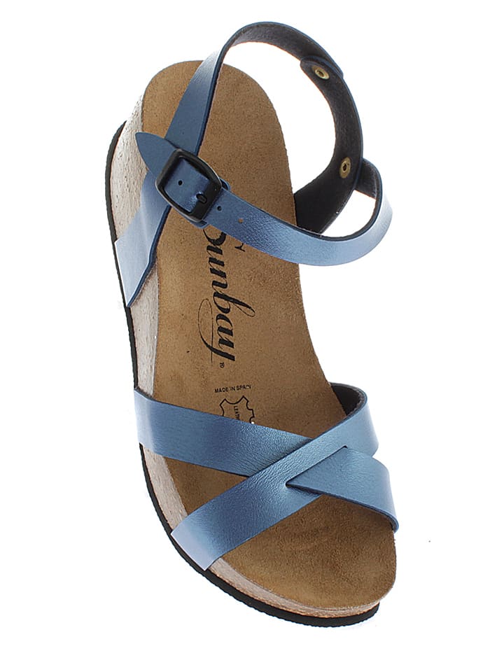 Sunbay Sandały "Pivoine" w kolorze błękitnym na koturnie rozmiar: 39