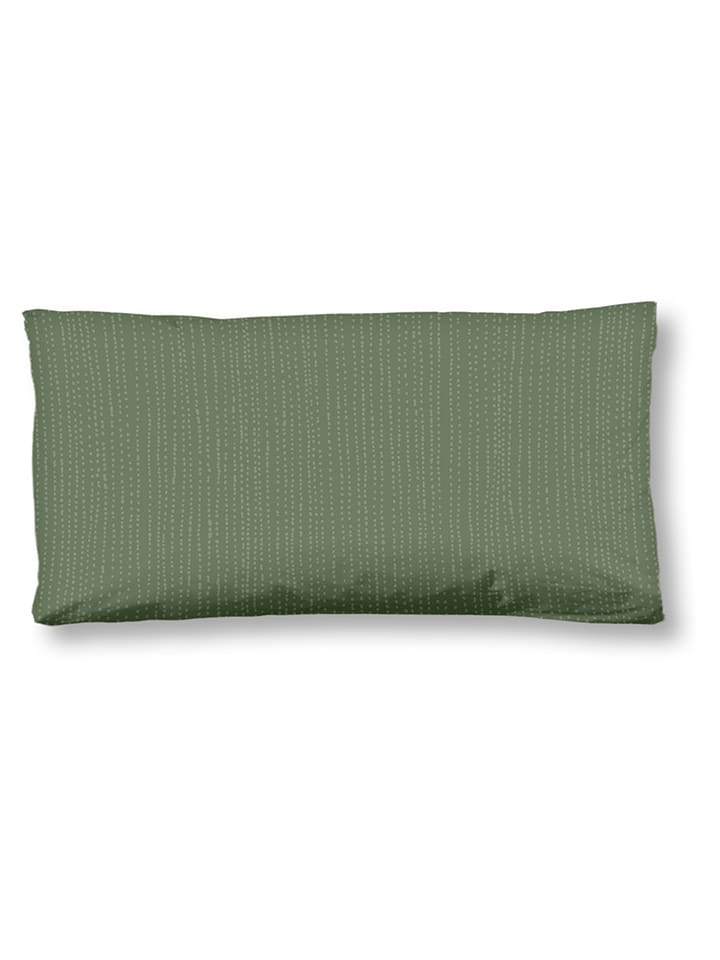 Hip Satynowa poszewka "Sagadar" w kolorze zielonym na poduszkę rozmiar: 40x80 cm