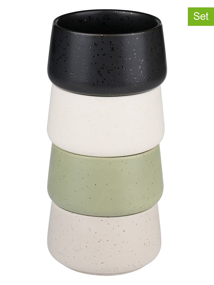 Alpina Miski (4 szt.) w kolorze czarnym, zielonym i kremowym do serwowania - Ø 9,4 cm rozmiar: onesize